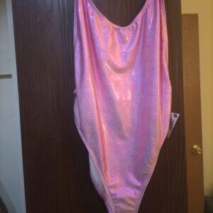 Metallic Pink Hi-Cut Swimwear NWT